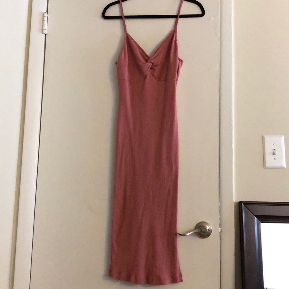 Midi slit strap dress